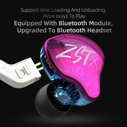 KZ ZST X Hybrid In-Ear Earphones, Purple