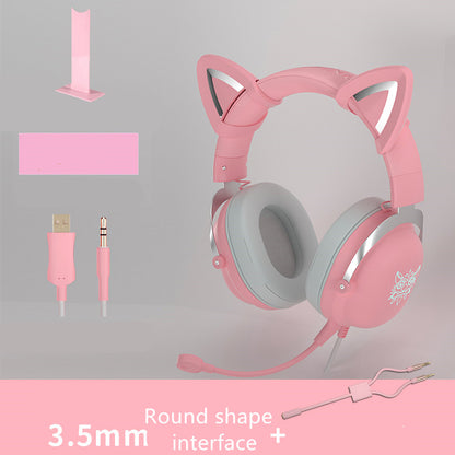 Head-Mounted Gaming Gaming Cute Girls Wired Computer Headset